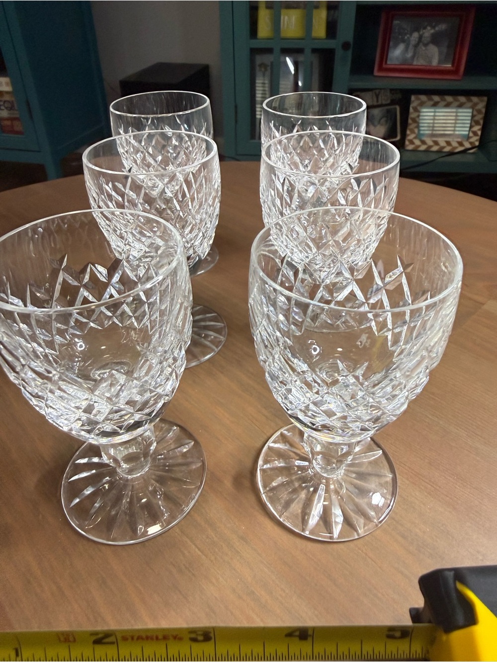 Waterford Crystal Clear Cut-Pattern Goblets - Set of 6
